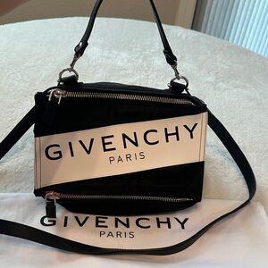 Givenchy Black and White Logo Messenger Crossbody
